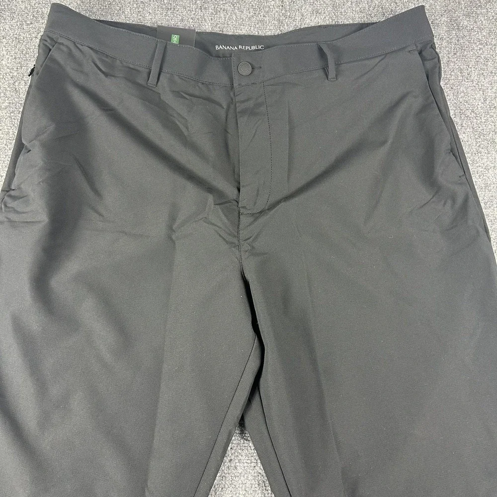 Banana Republic Dress Pants Mens 40x32 Black Flat Front Chino Work Casual‎